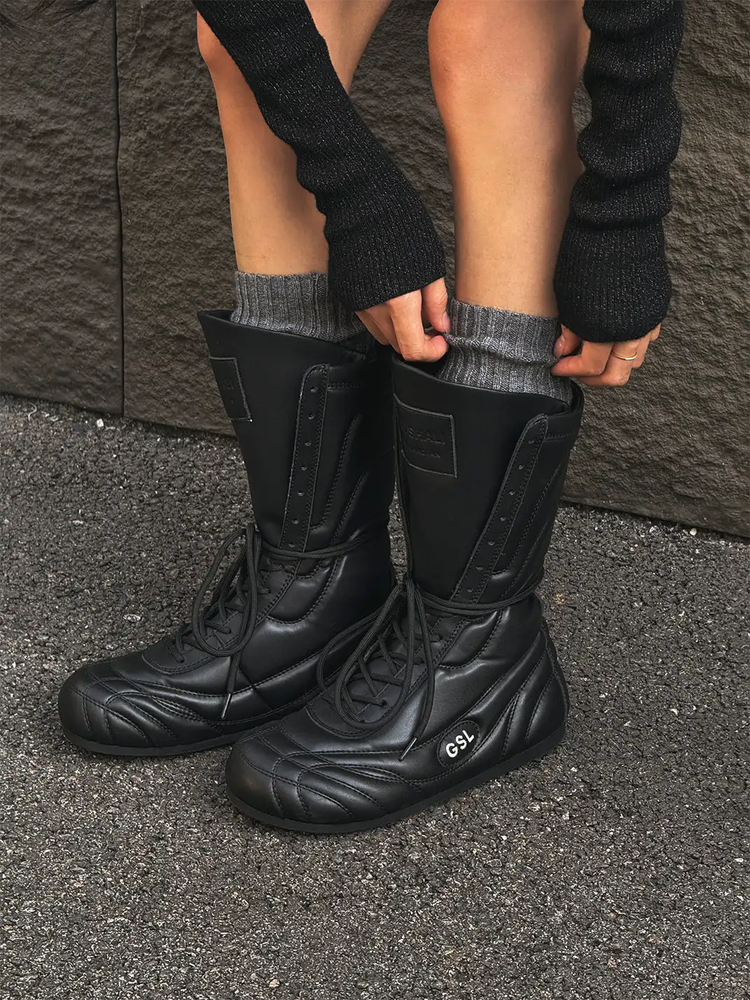 GSL | Retro Lace-Up Mid-calf Boots