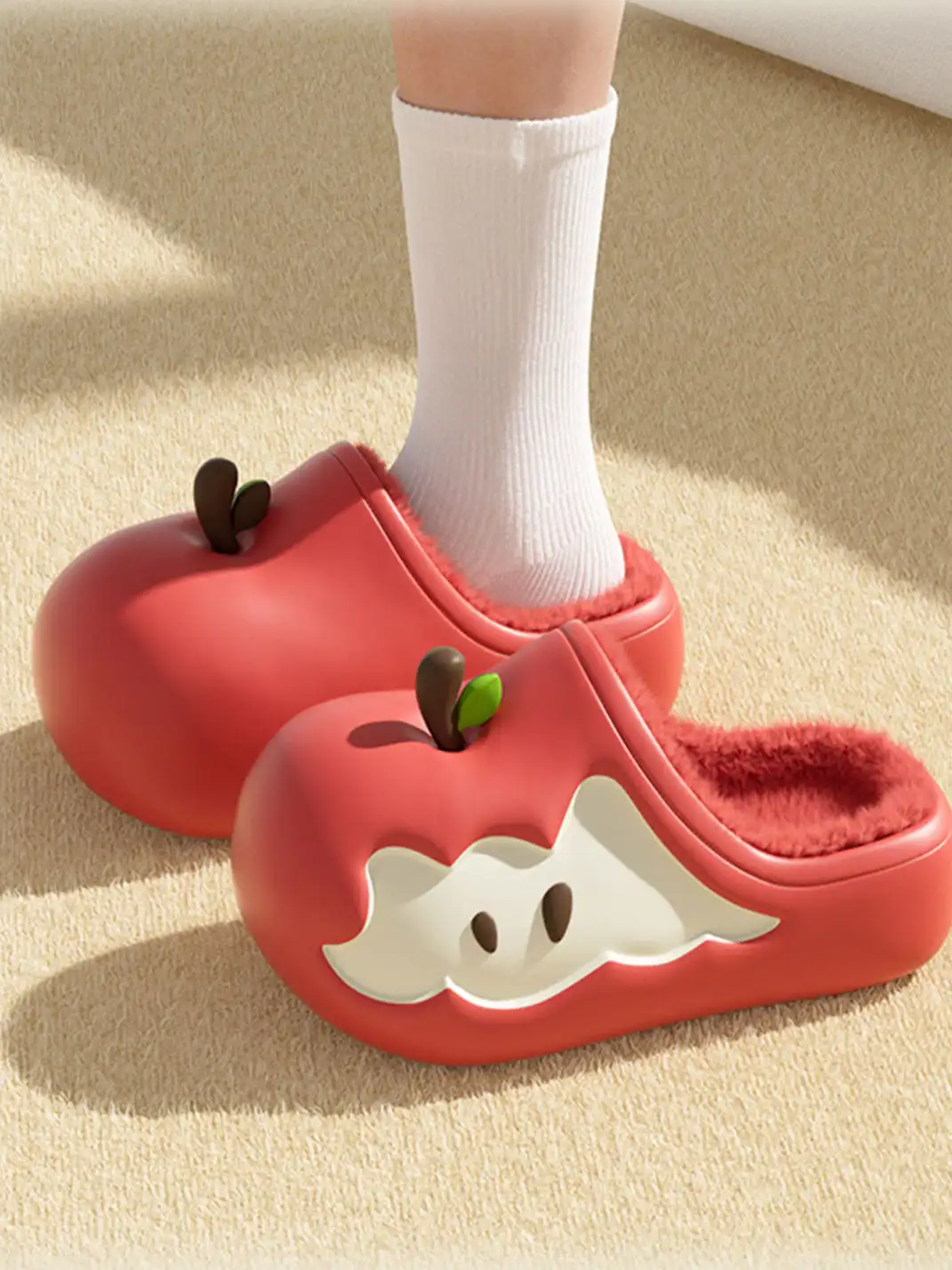 Chedoir | Apple Cloud Waterproof Plush Slippers