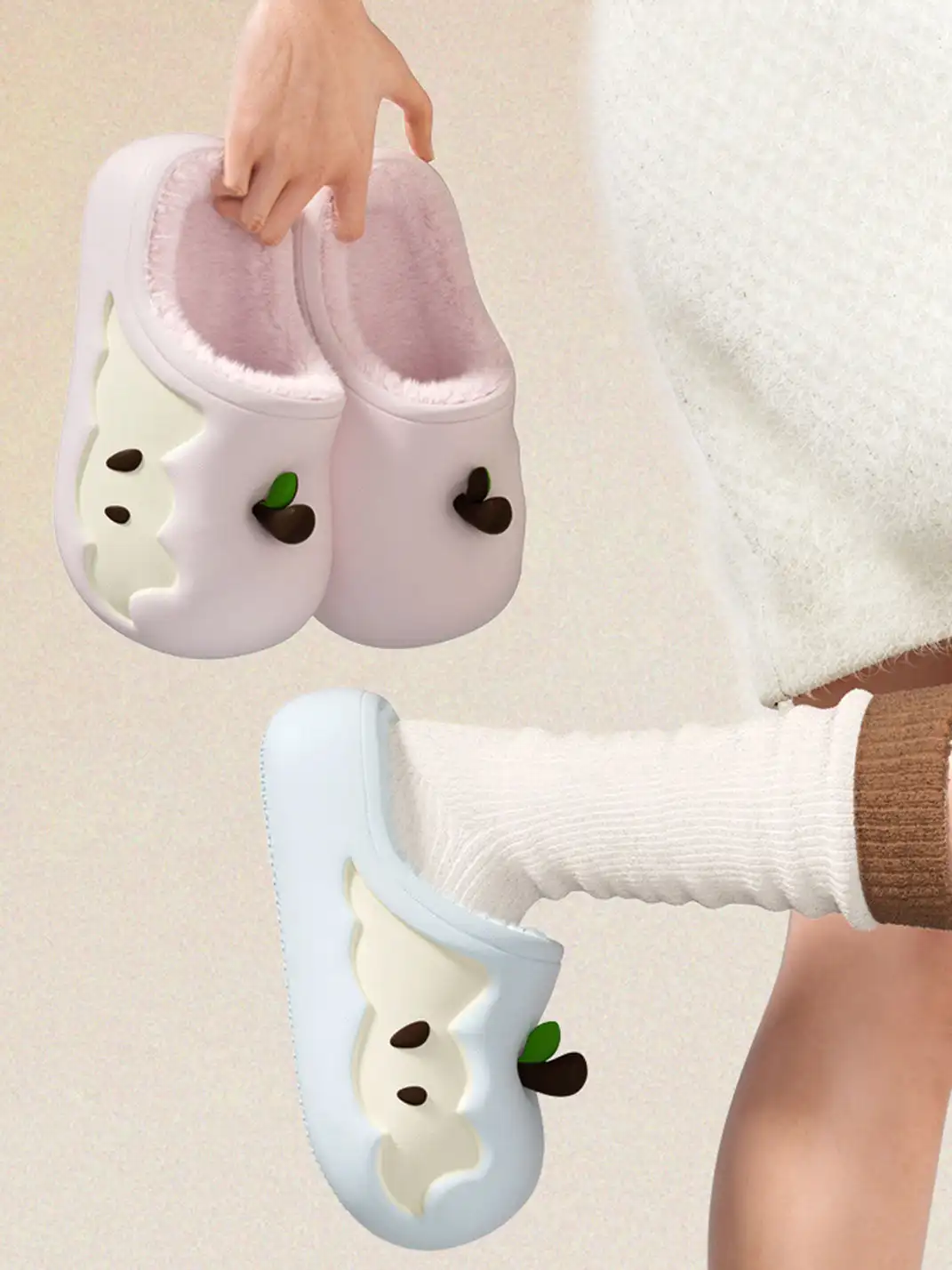 Chedoir | Apple Cloud Waterproof Plush Slippers