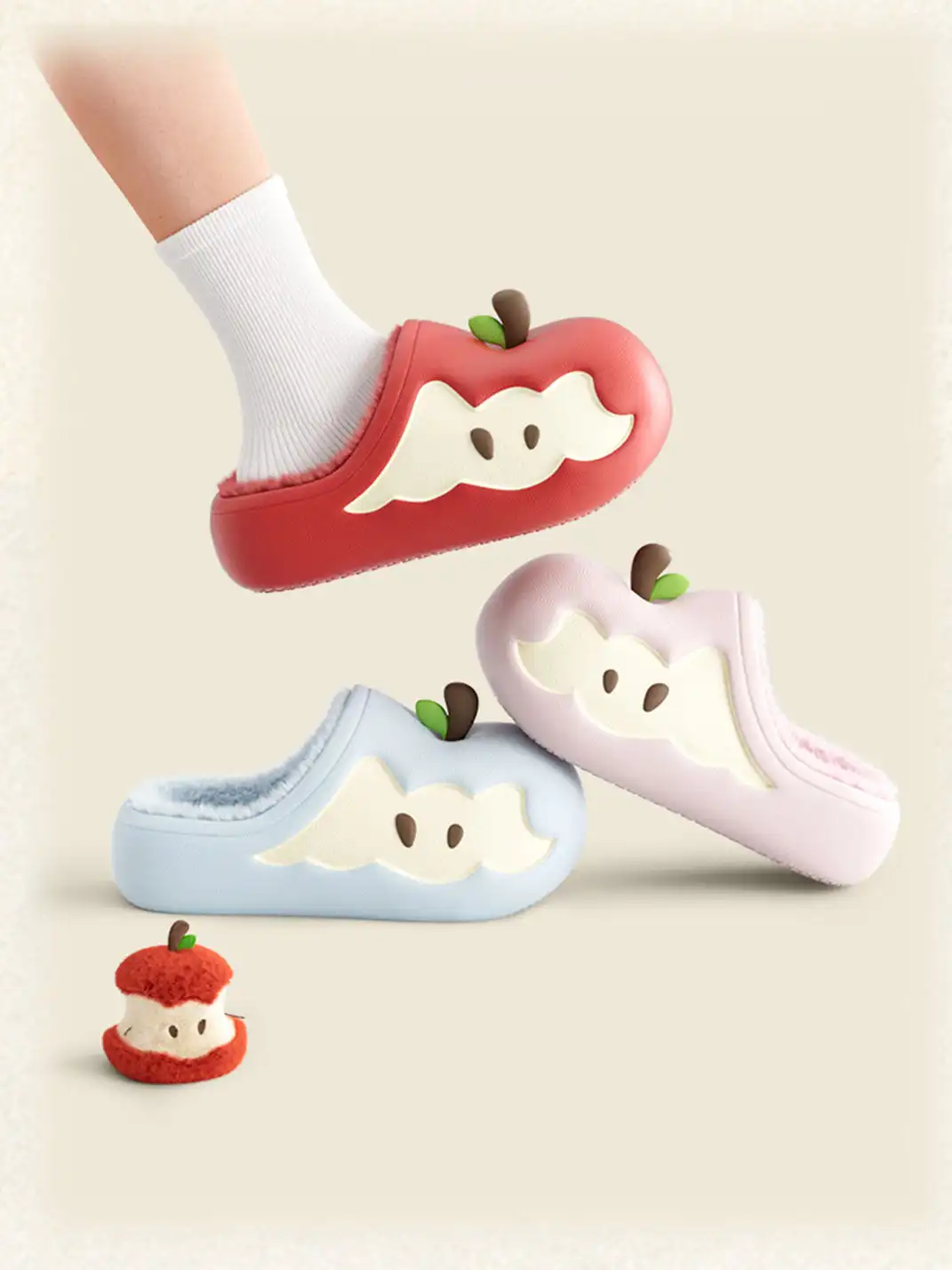 Chedoir | Apple Cloud Waterproof Plush Slippers
