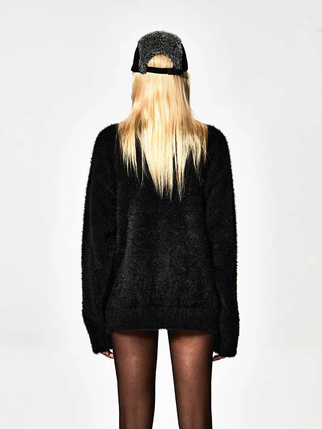 FayChui | Punk Print Faux Fur Knit Sweater