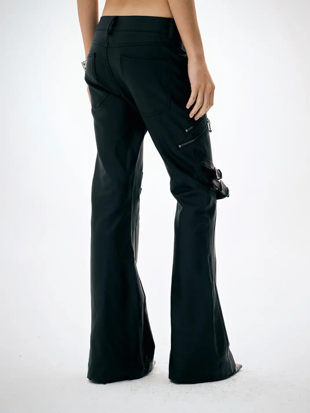 FayChui | Waxed Finish Belted Straight-leg Pants
