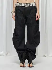 FayChui | Heart Patch Vintage Denim Knife Pants