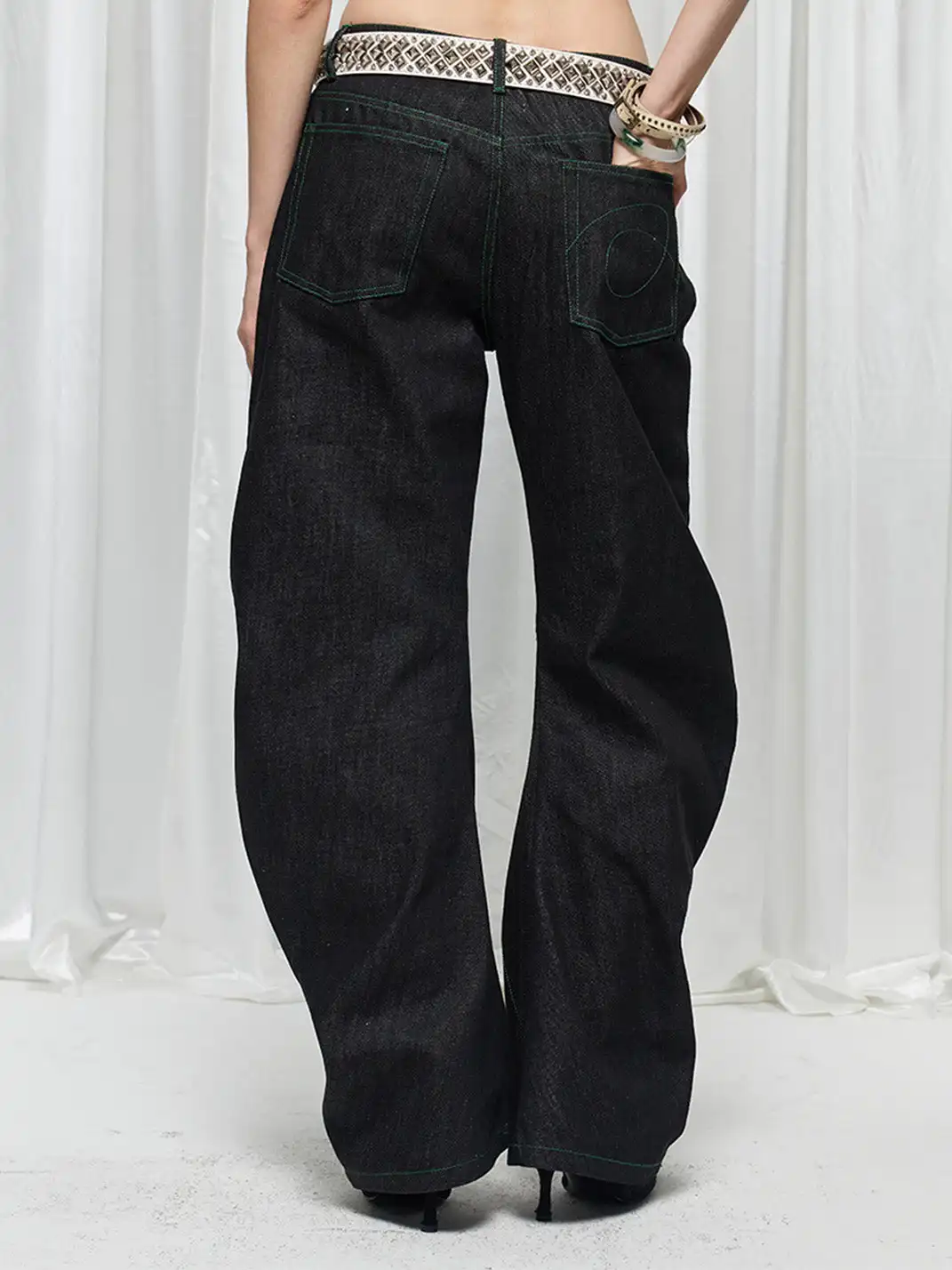 FayChui | Heart Patch Vintage Denim Knife Pants