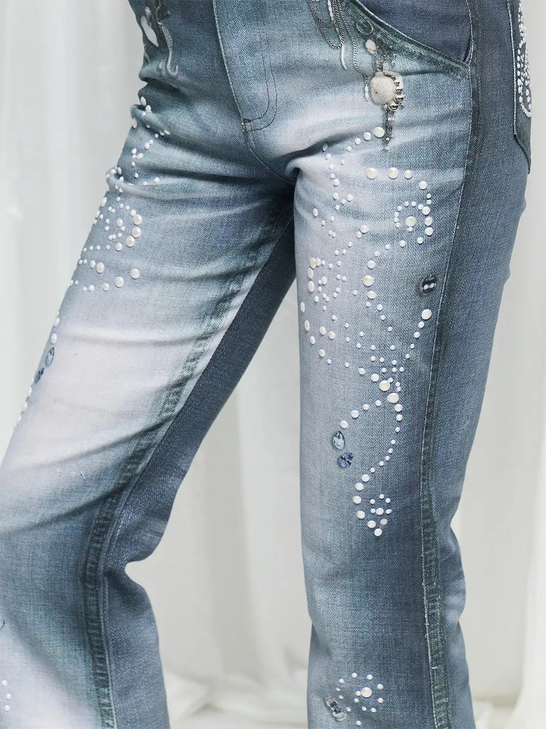 FayChui | Pearl Ocean Print Vintage Bell Bottom Jeans