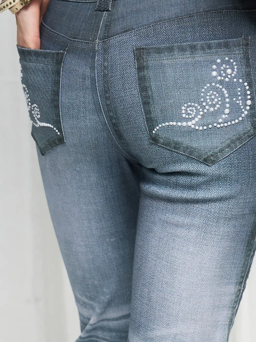 FayChui | Pearl Ocean Print Vintage Bell Bottom Jeans