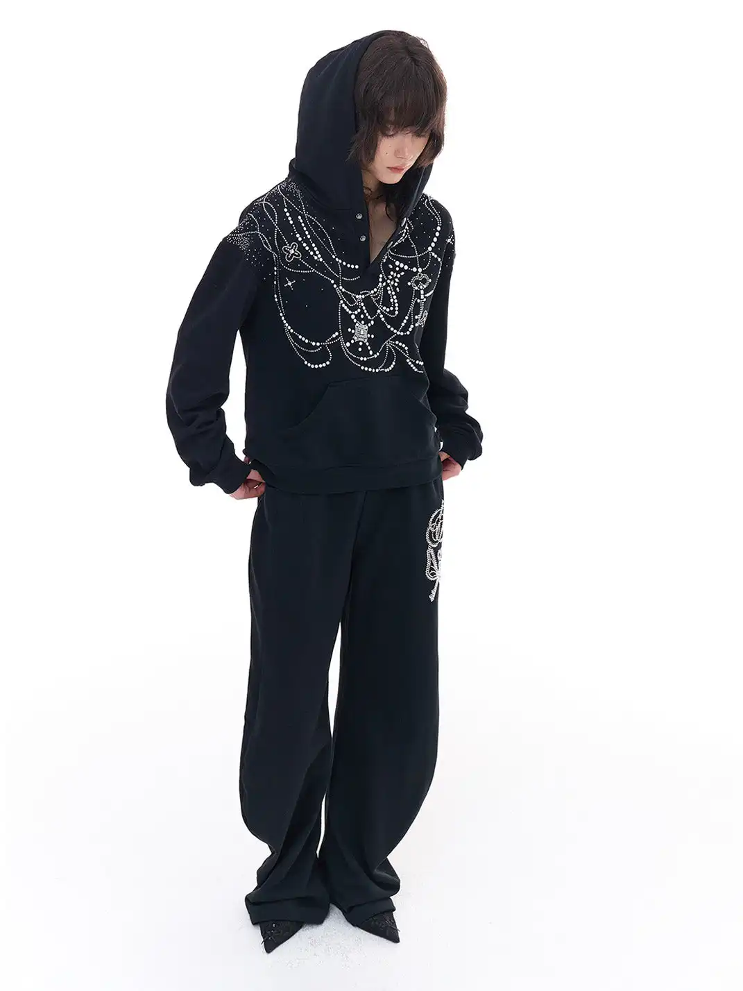 FayChui | Rhinestone Hoodie & Pants Set