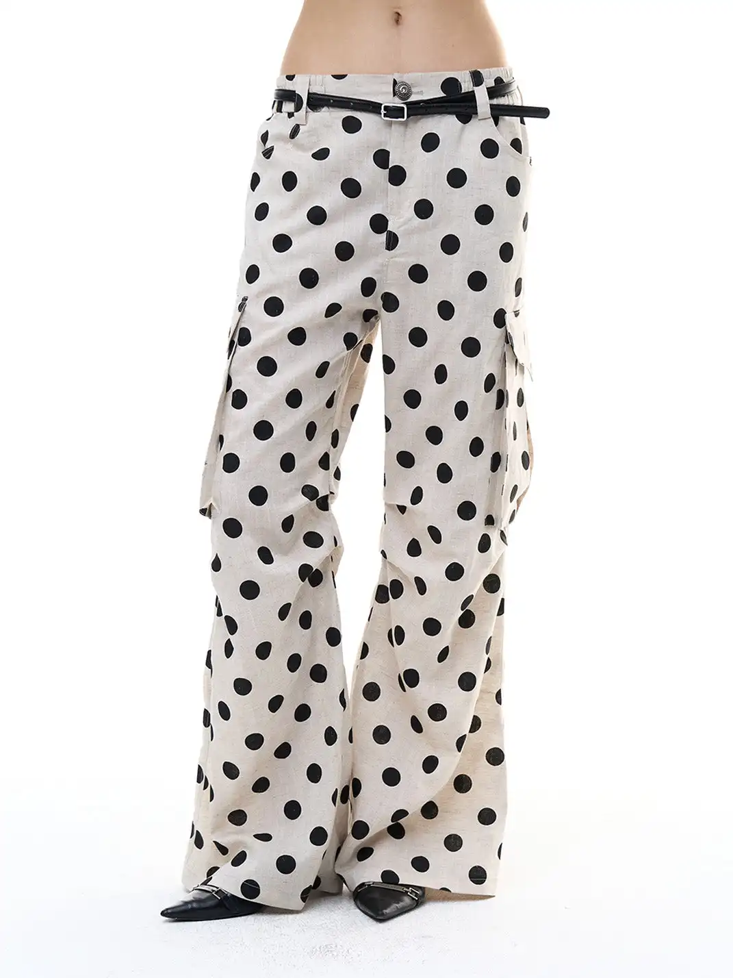 FayChui | Linen Polka Dot Cargo Pants