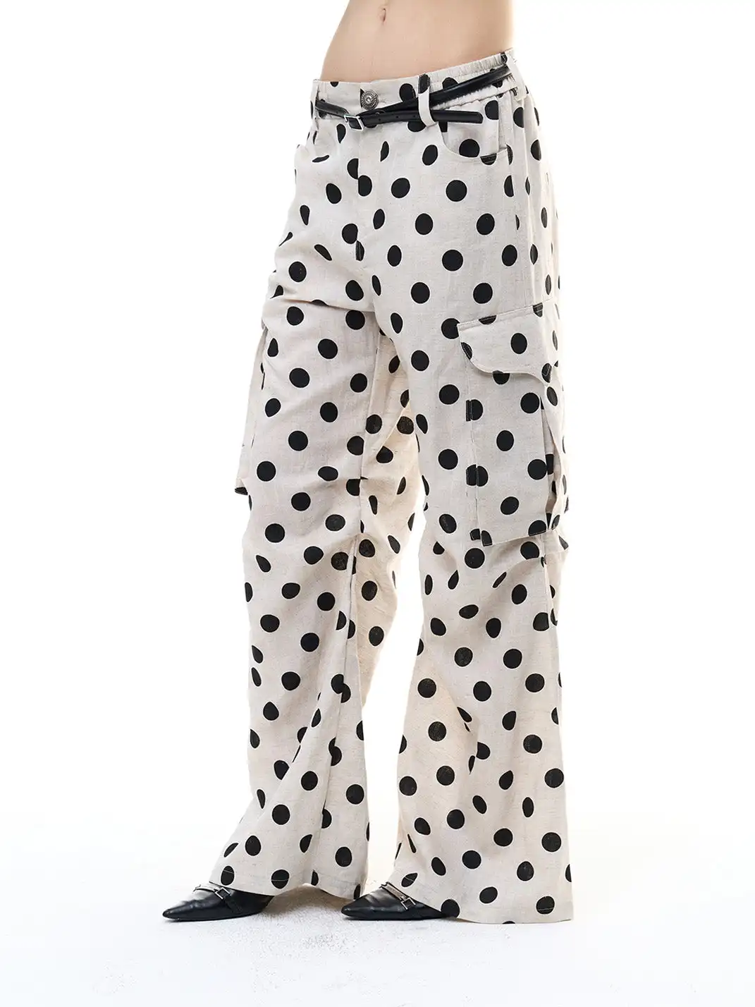 FayChui | Linen Polka Dot Cargo Pants