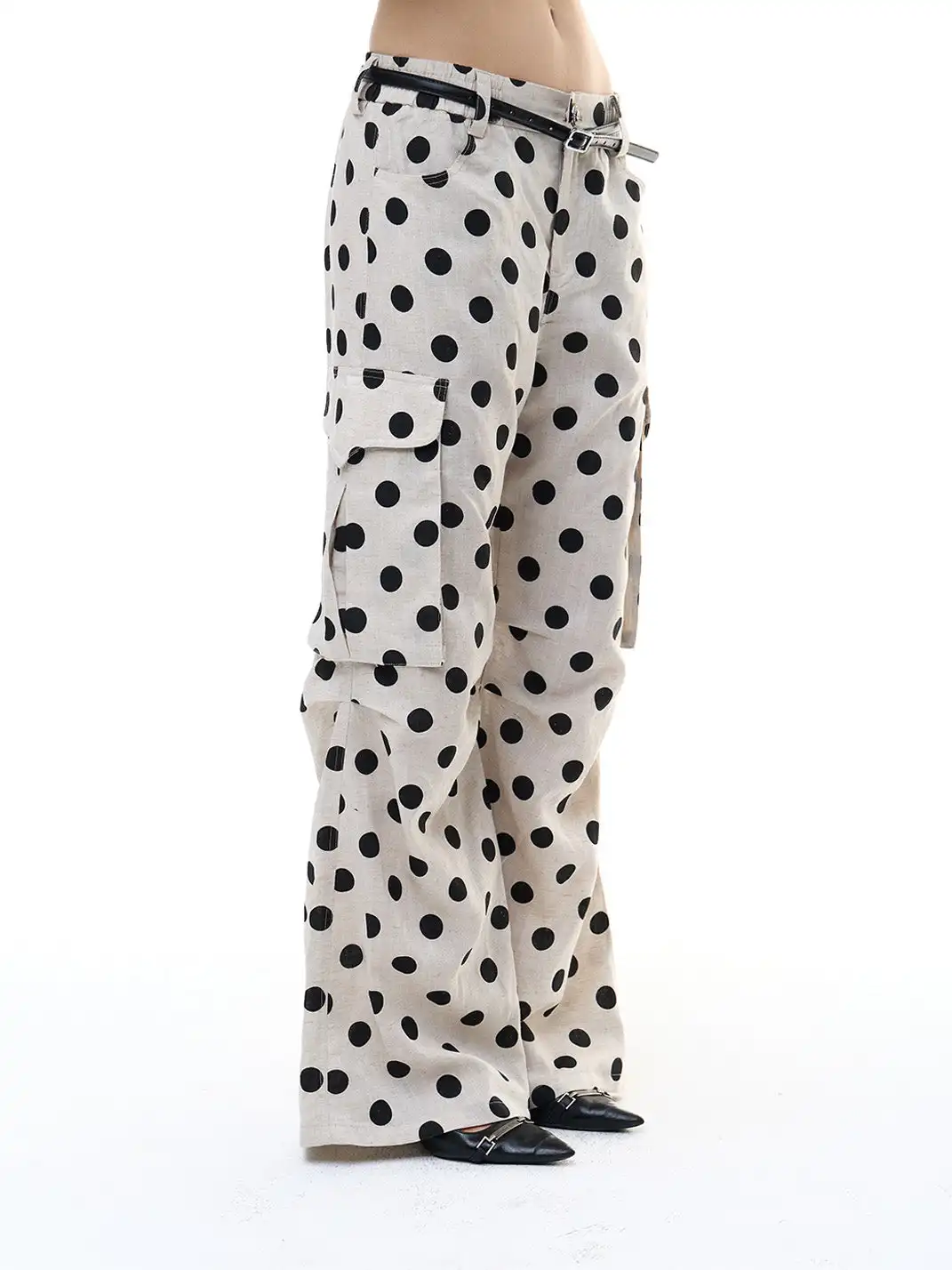 FayChui | Linen Polka Dot Cargo Pants