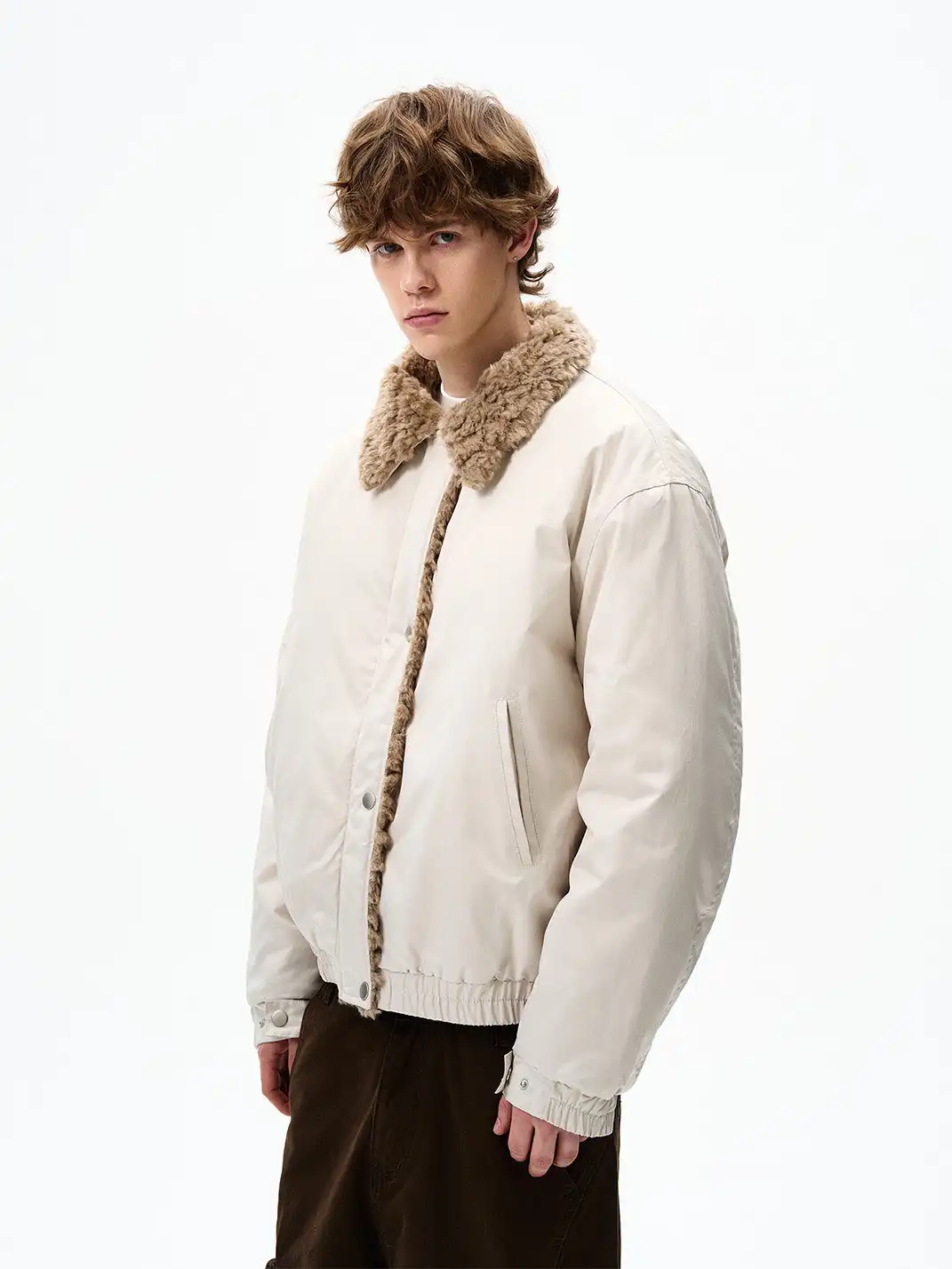 FLYOFF | Faux Fur Collar Bomber Jacket