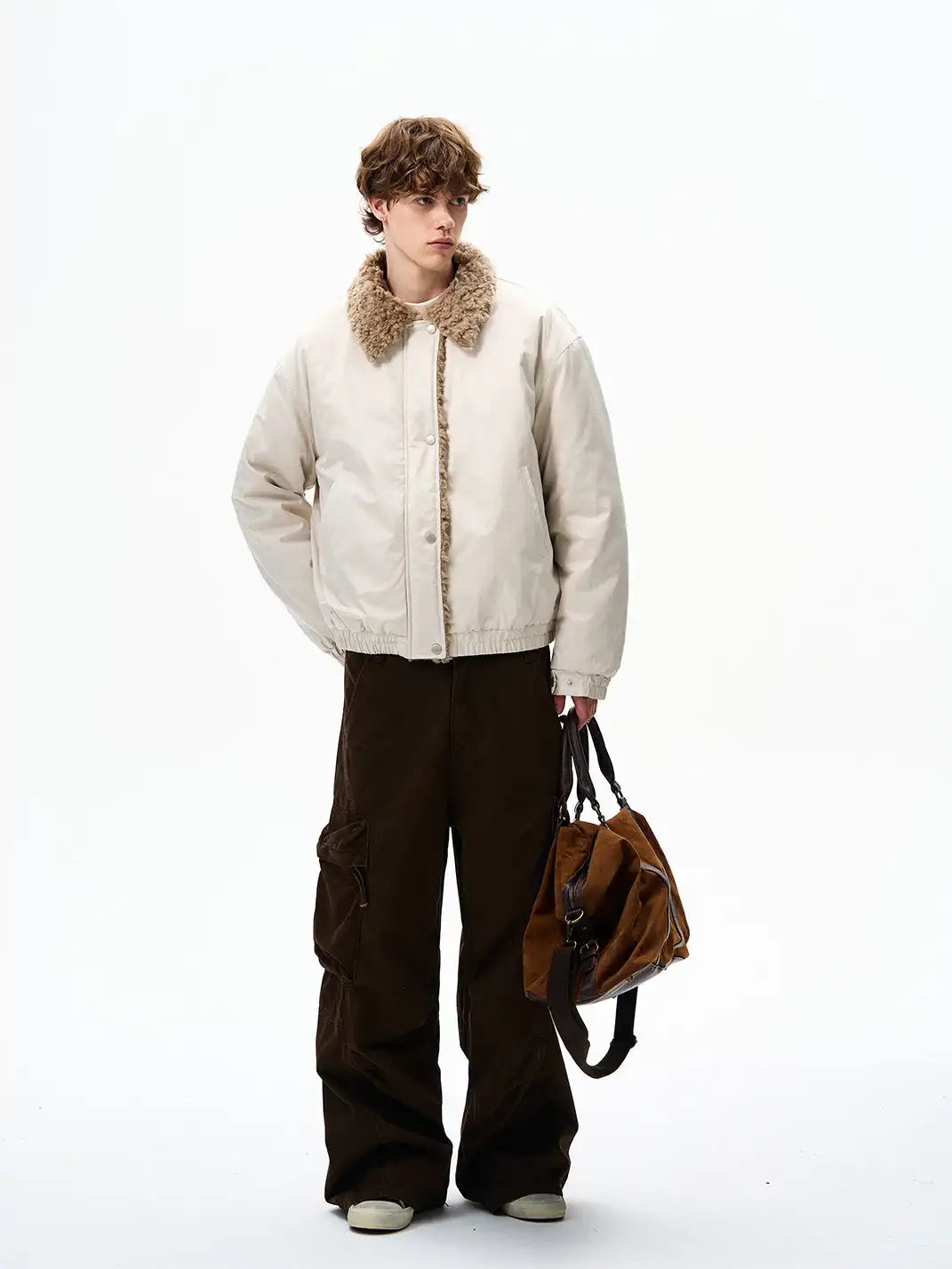 FLYOFF | Faux Fur Collar Bomber Jacket