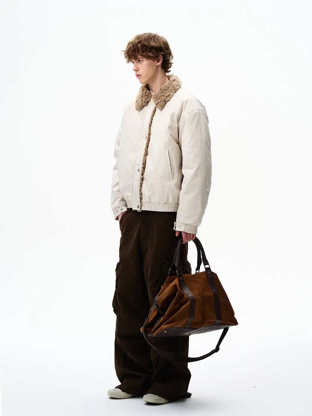 FLYOFF | Faux Fur Collar Bomber Jacket