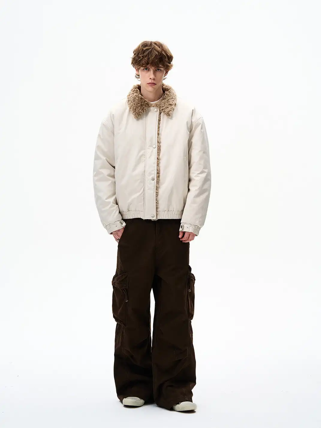 FLYOFF | Faux Fur Collar Bomber Jacket
