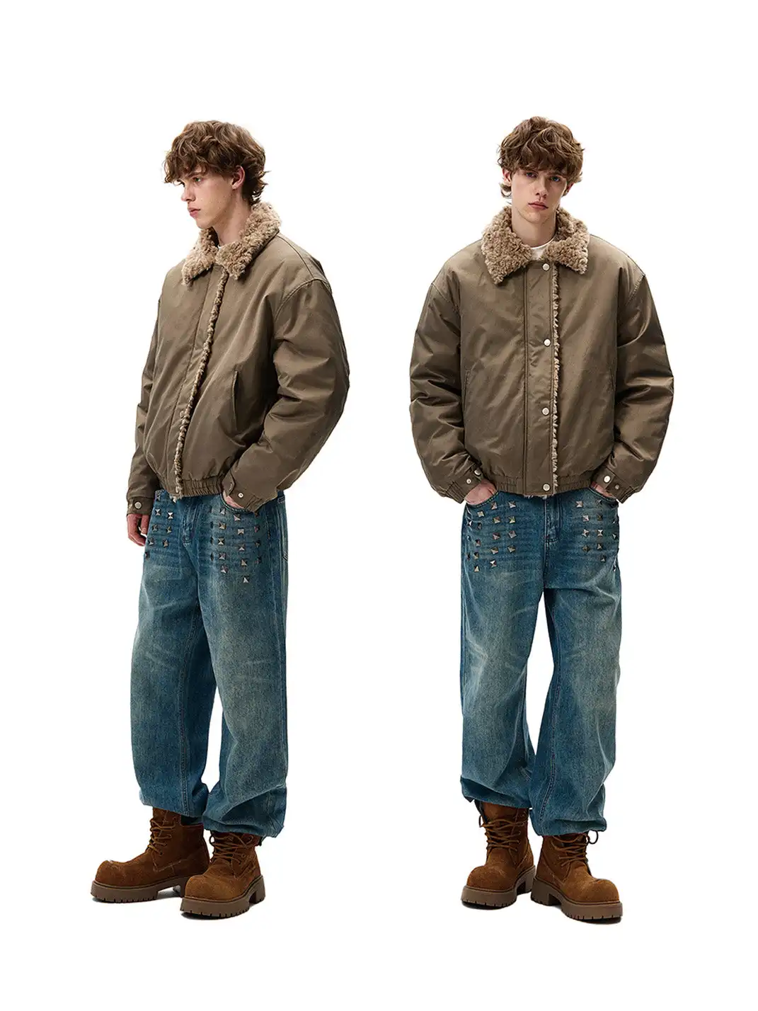 FLYOFF | Faux Fur Collar Bomber Jacket