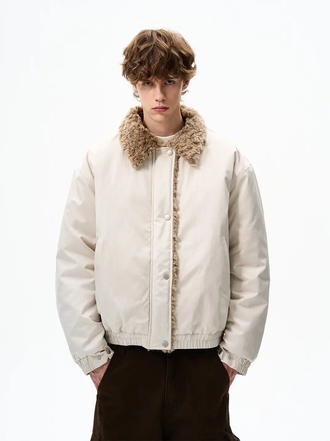 FLYOFF | Faux Fur Collar Bomber Jacket