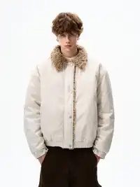 FLYOFF | Faux Fur Collar Bomber Jacket