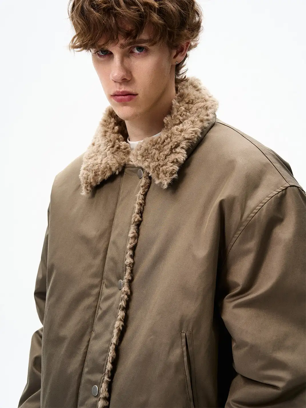 FLYOFF | Faux Fur Collar Bomber Jacket