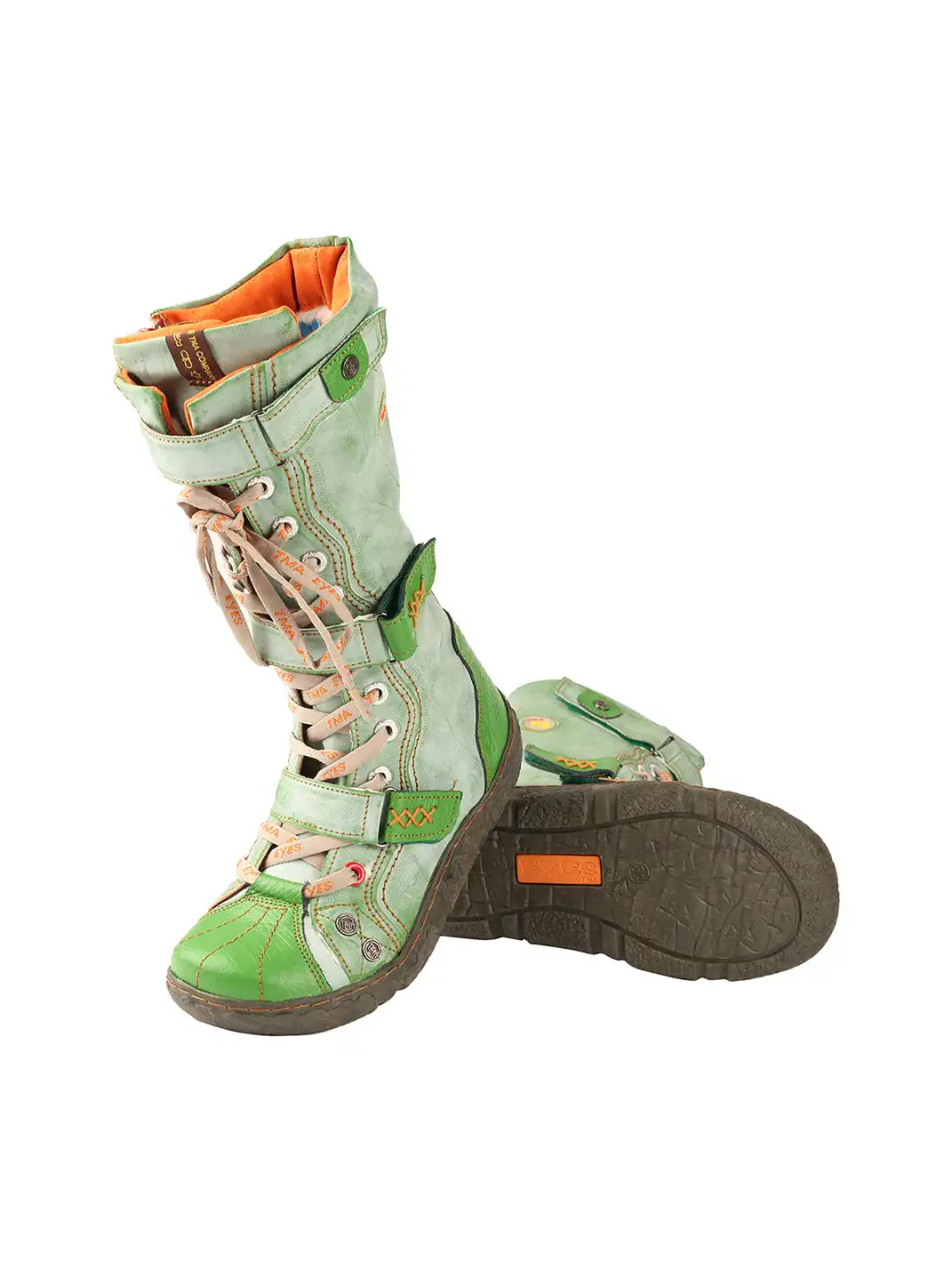 TMA EYES | Y2K Washed PU Leather Casual Boots