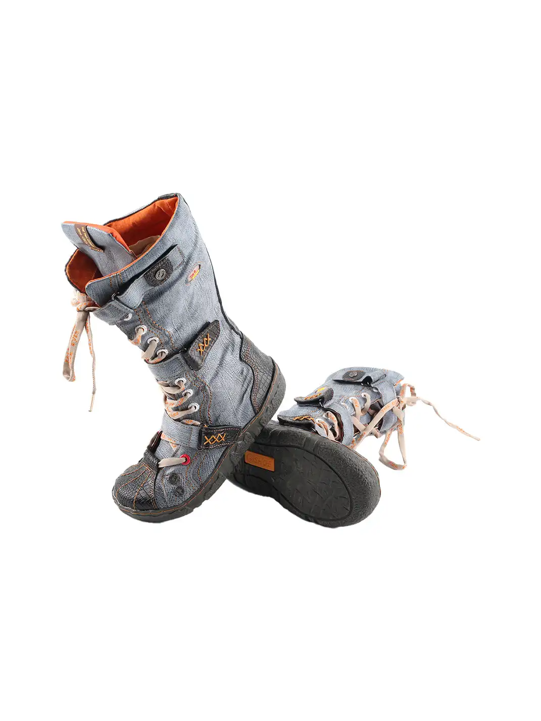 TMA EYES | Y2K Washed PU Leather Casual Boots
