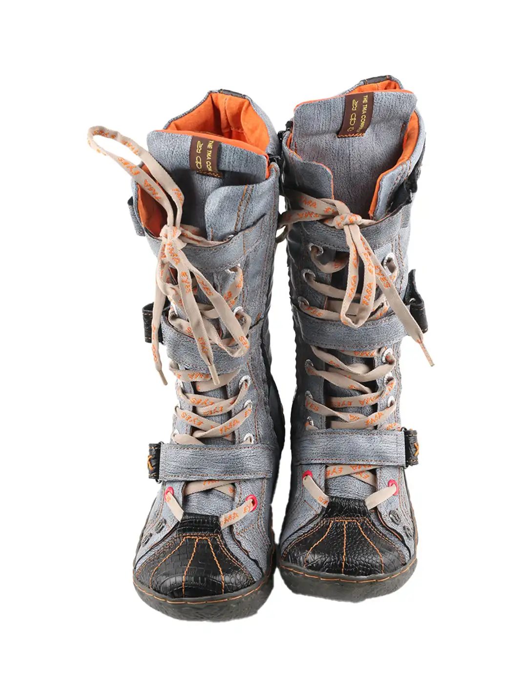TMA EYES | Y2K Washed PU Leather Casual Boots