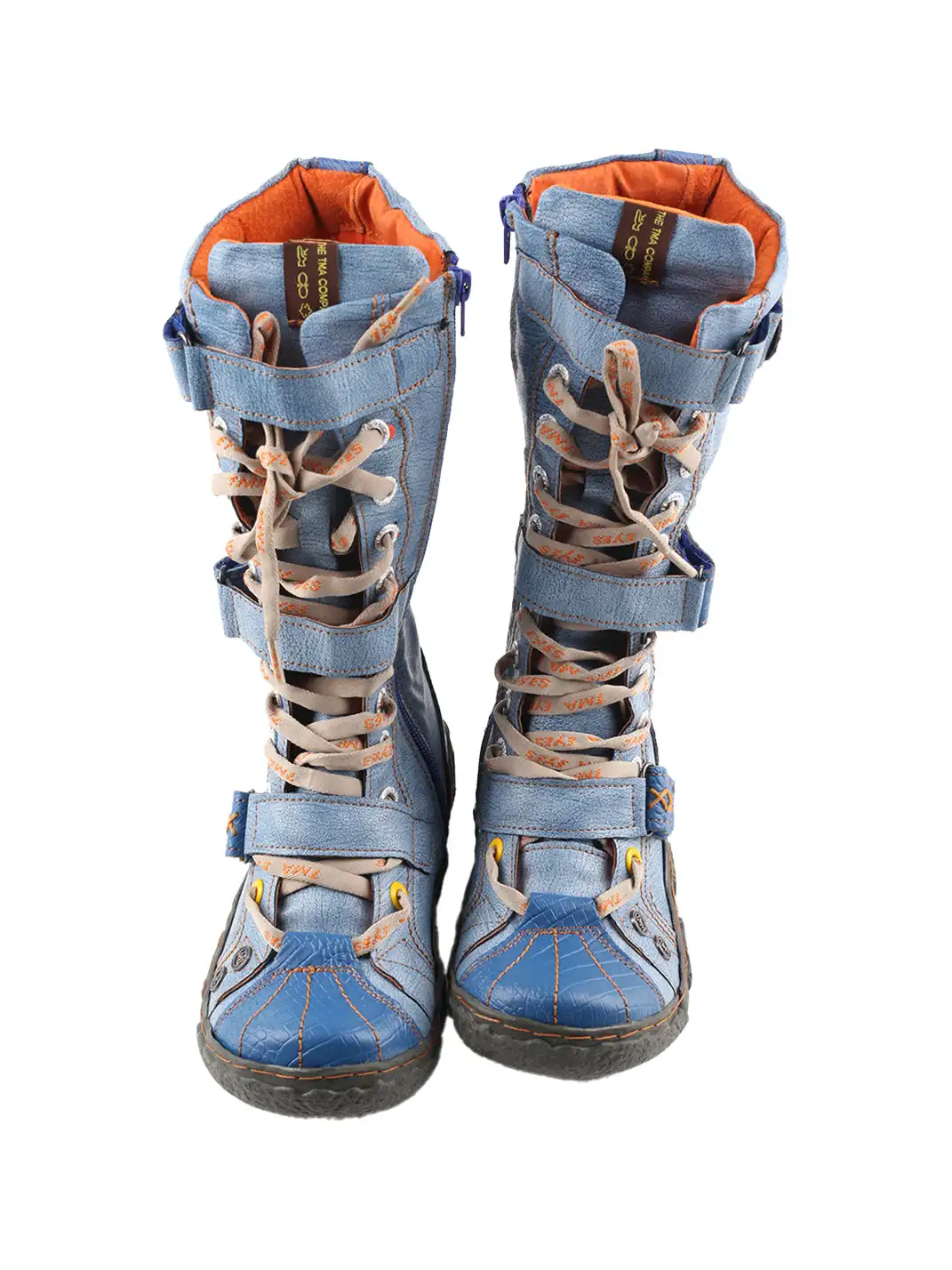 TMA EYES | Y2K Washed PU Leather Casual Boots