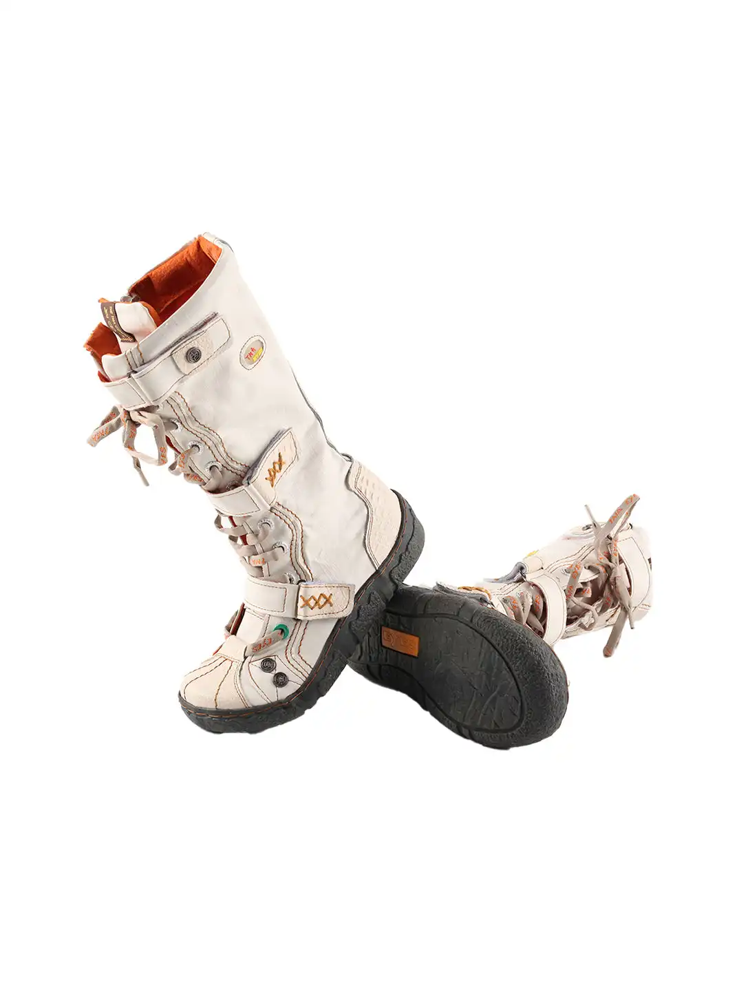 TMA EYES | Y2K Washed PU Leather Casual Boots