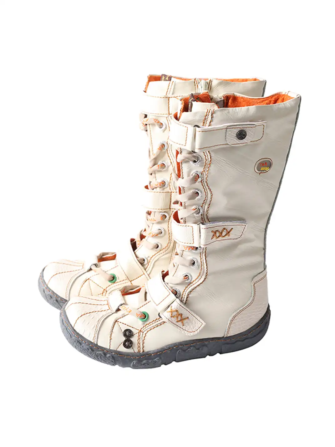 TMA EYES | Y2K Washed PU Leather Casual Boots