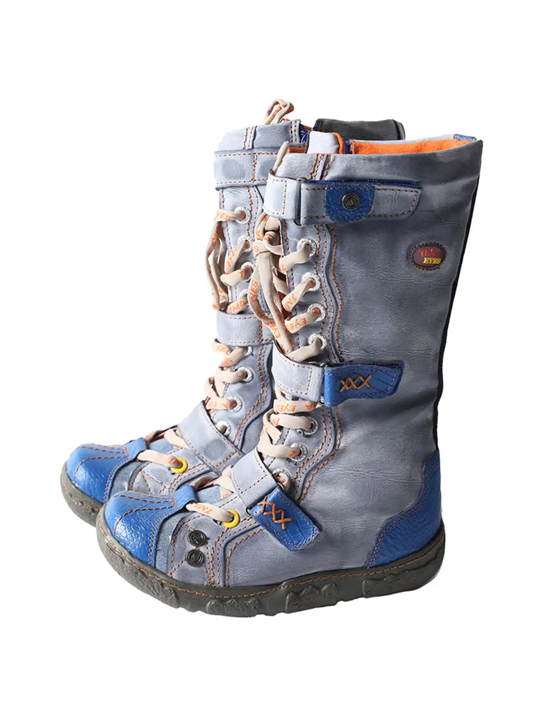 TMA EYES | Y2K Washed PU Leather Casual Boots