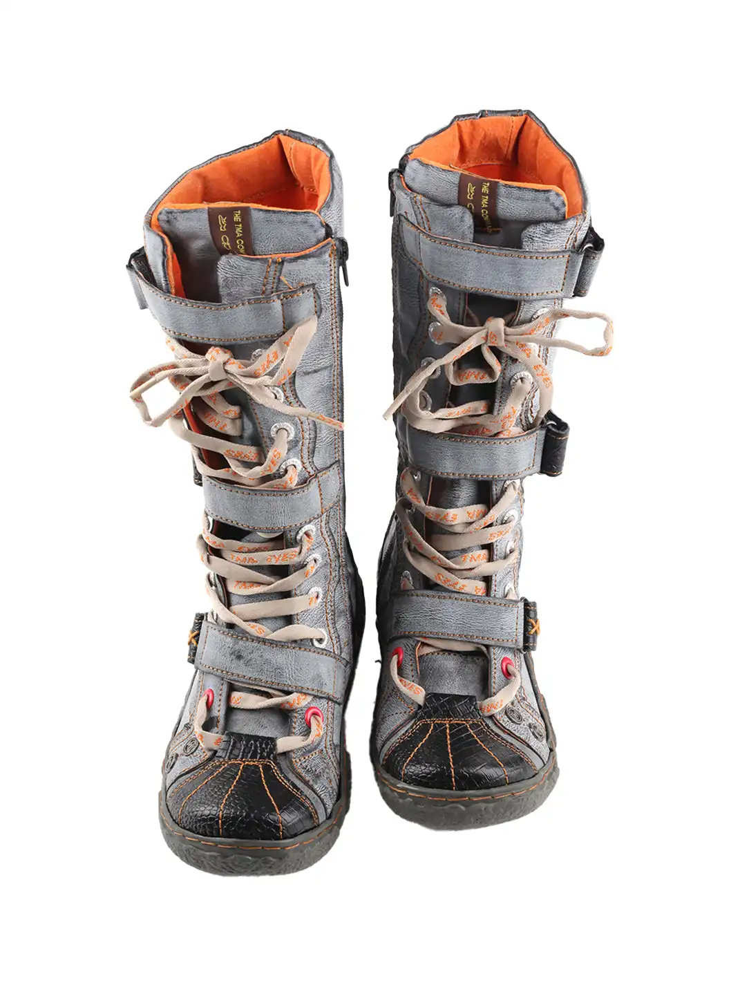 TMA EYES | Y2K Washed PU Leather Casual Boots