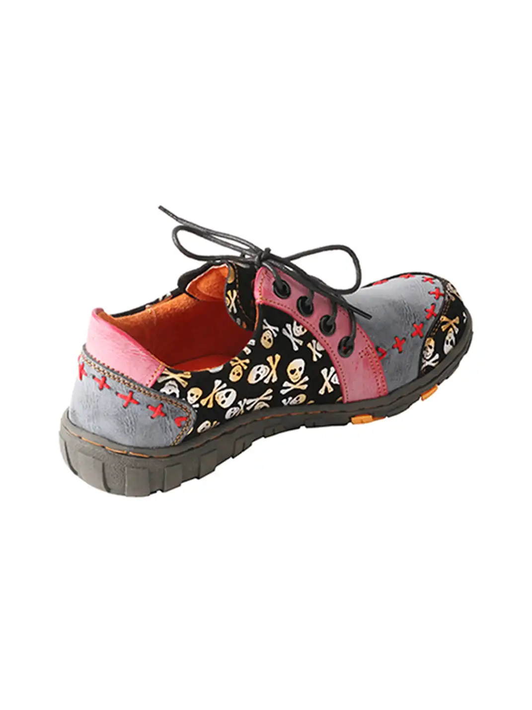 TMA EYES | Handcrafted Leather Skull Print Sneakers