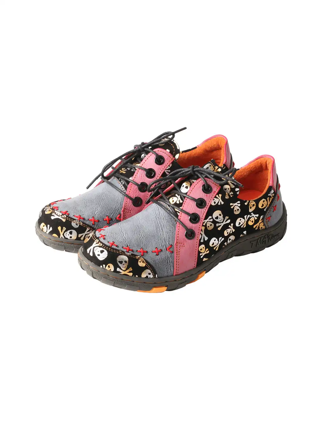 TMA EYES | Handcrafted Leather Skull Print Sneakers