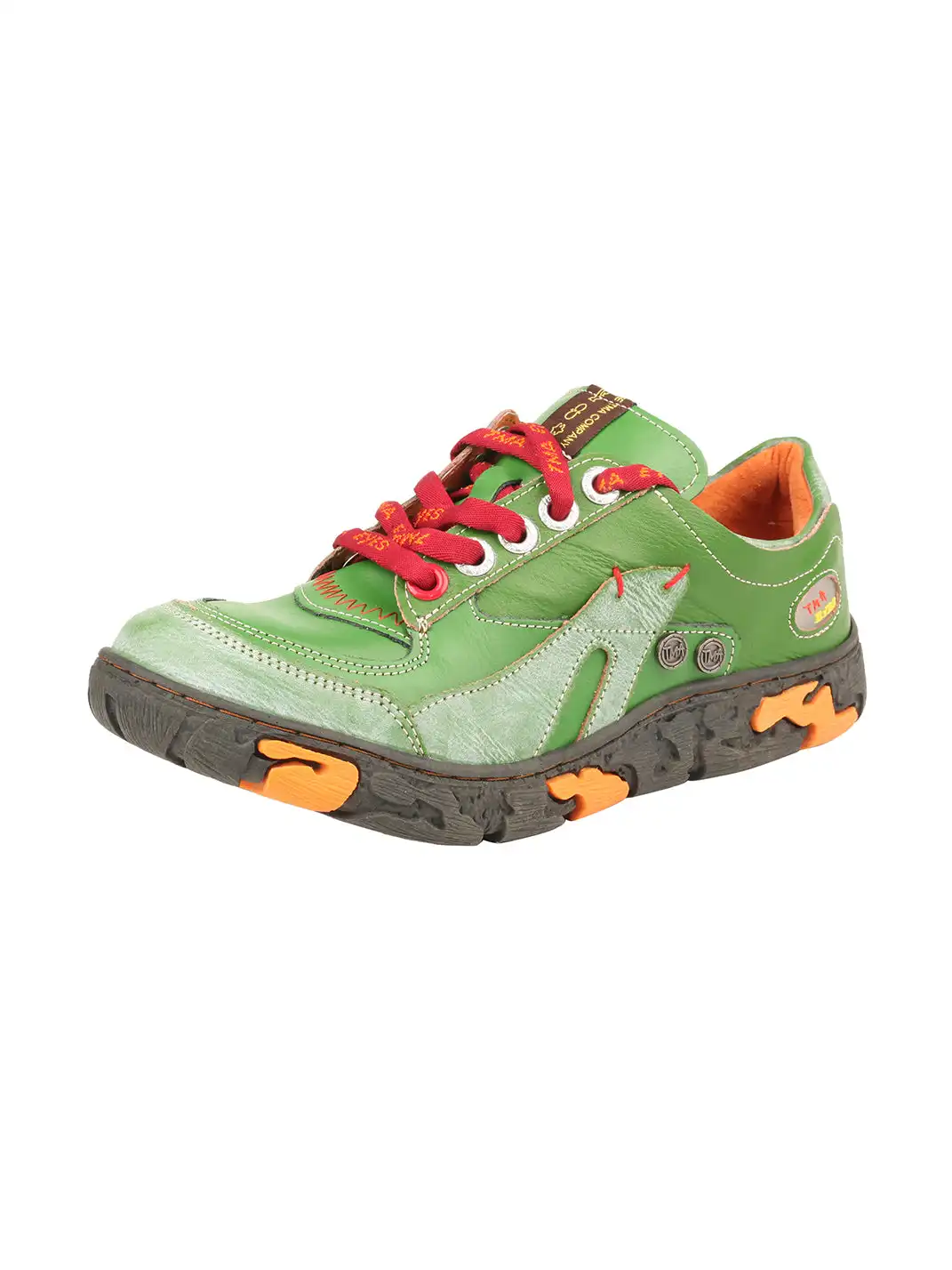 TMA EYES | Retro Color-Block Leather Lace-Up Sneakers