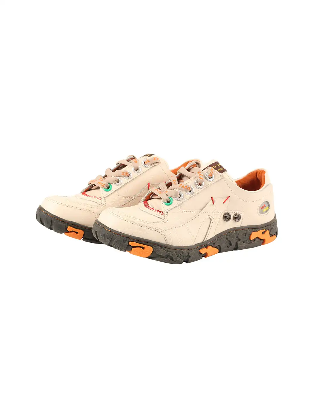 TMA EYES | Retro Color-Block Leather Lace-Up Sneakers