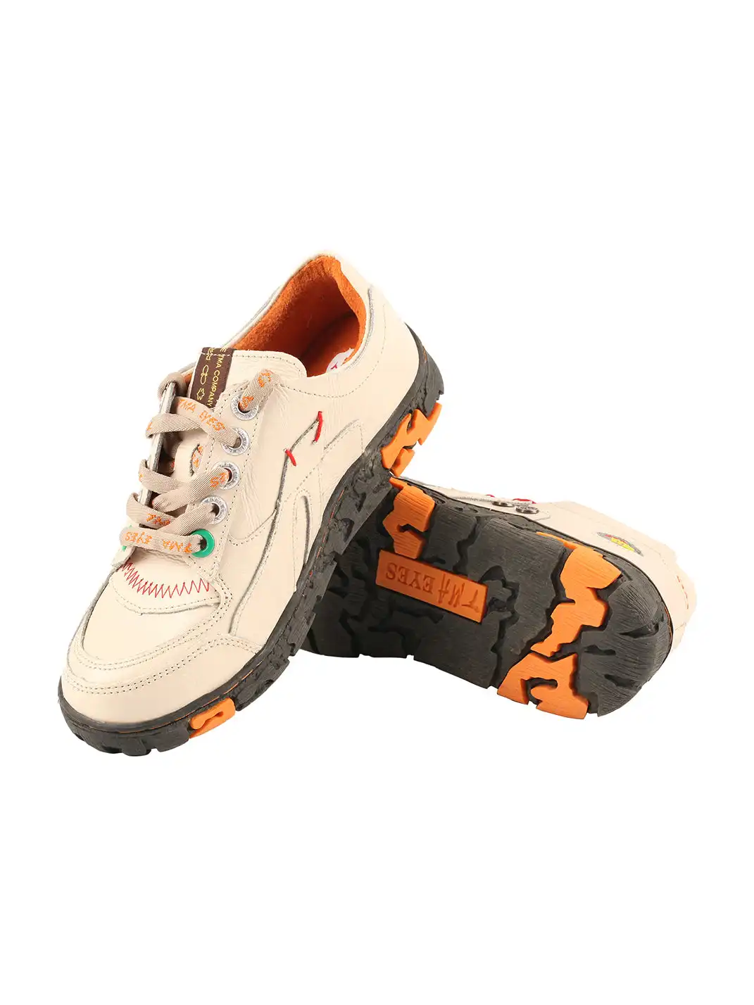 TMA EYES | Retro Color-Block Leather Lace-Up Sneakers
