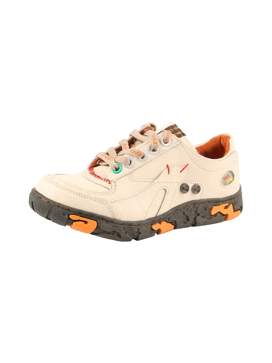 TMA EYES | Retro Color-Block Leather Lace-Up Sneakers