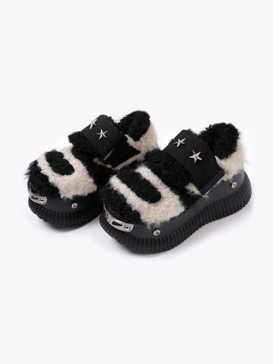 PINJIAHUI | Y2K Platform Fuzzy Star Detail Sneakers