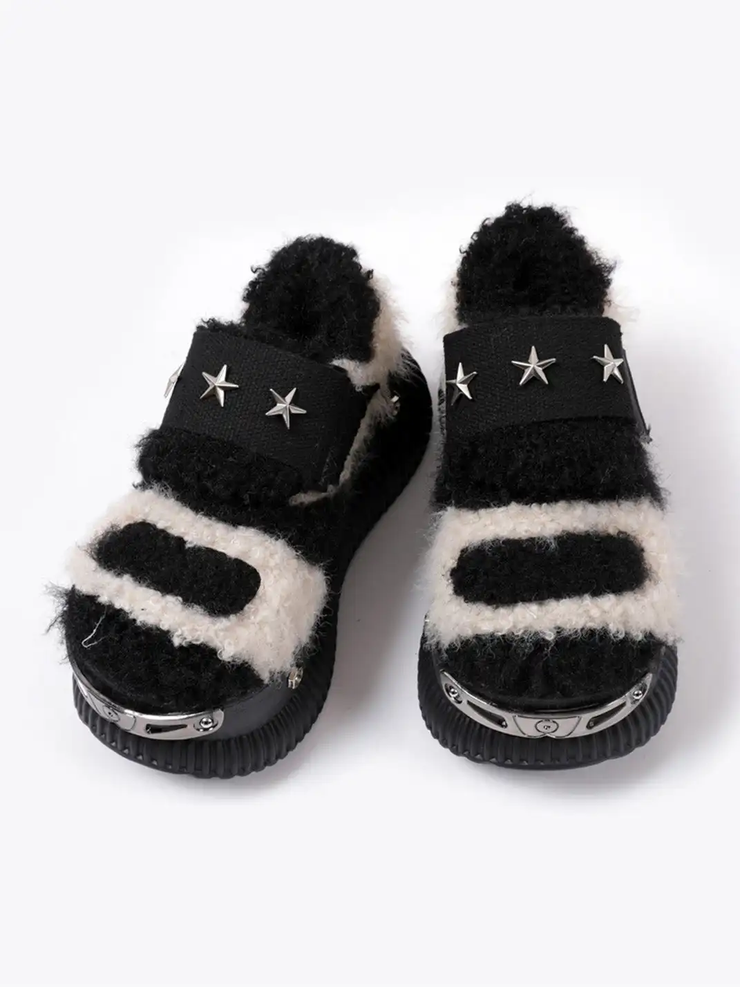 PINJIAHUI | Y2K Platform Fuzzy Star Detail Sneakers