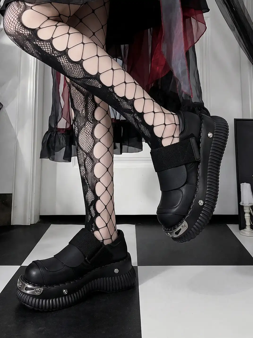 PINJIAHUI | Y2K Punk Platform Sneakers with Metal Detail