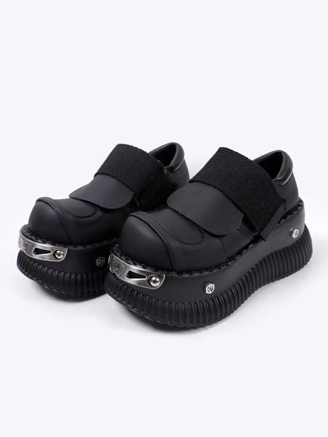 PINJIAHUI | Y2K Punk Platform Sneakers with Metal Detail