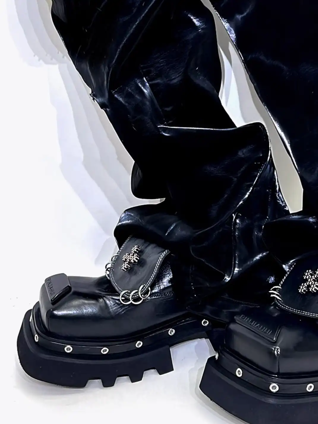 PINJIAHUI | Vintage Platform Leather Derby Shoes