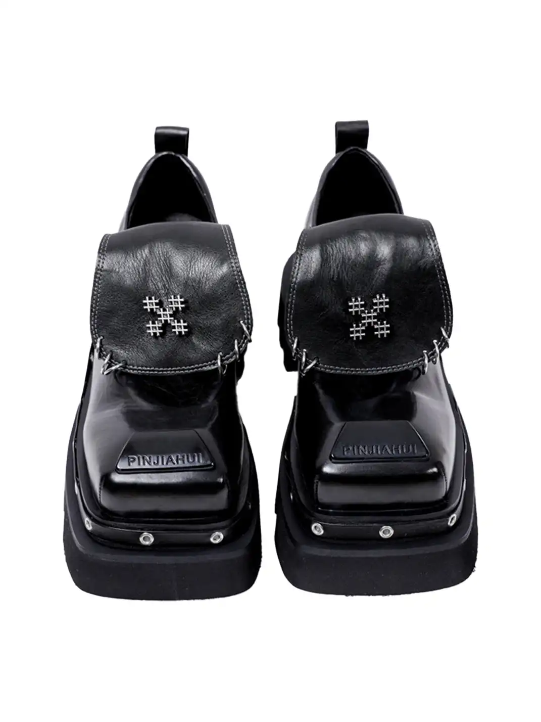 PINJIAHUI | Vintage Platform Leather Derby Shoes