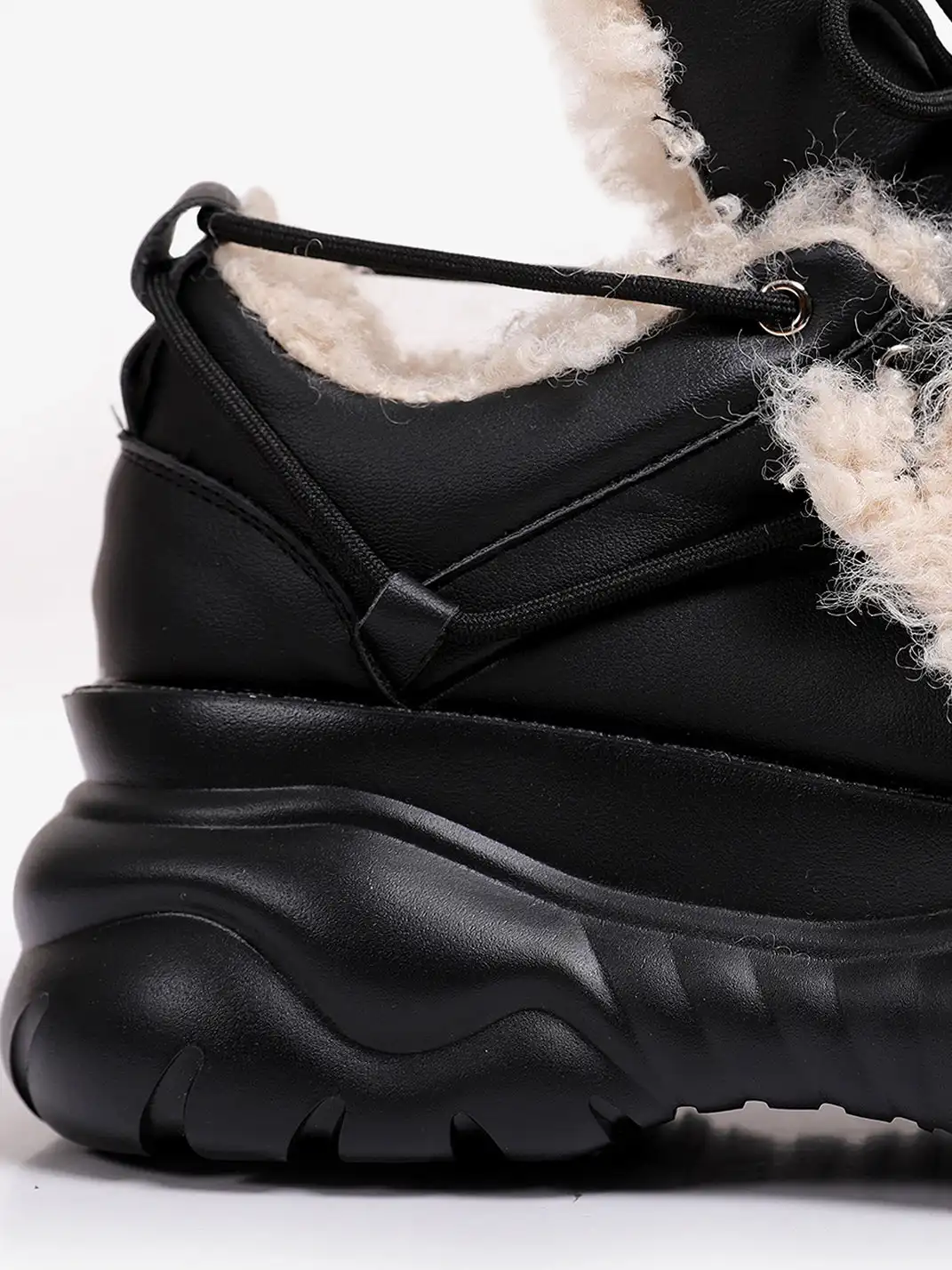 PINJIAHUI | Chunky Platform Fur-Lined Sneakers with High Heel