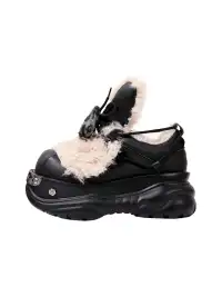 PINJIAHUI | Chunky Platform Fur-Lined Sneakers with High Heel