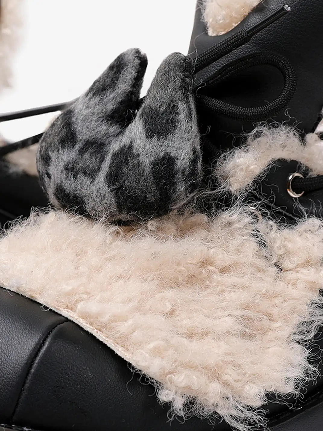 PINJIAHUI | Chunky Platform Fur-Lined Sneakers with High Heel