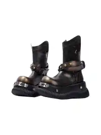 PINJIAHUI | Punk Platform Ankle Boots with Round Toe