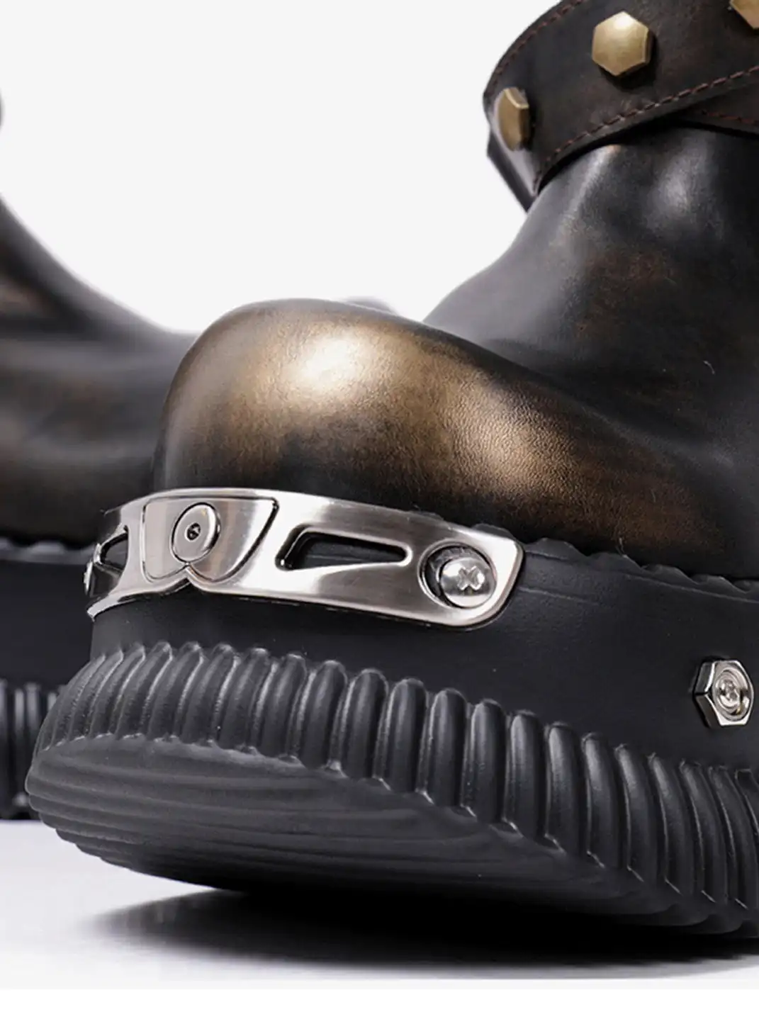 PINJIAHUI | Punk Platform Ankle Boots with Round Toe