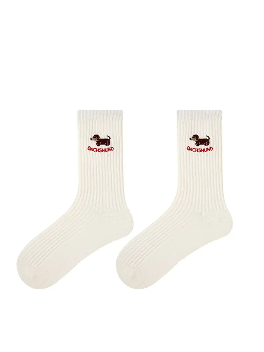 Renaissance丨Animal Embroidered Ribbed Mid-Calf Socks