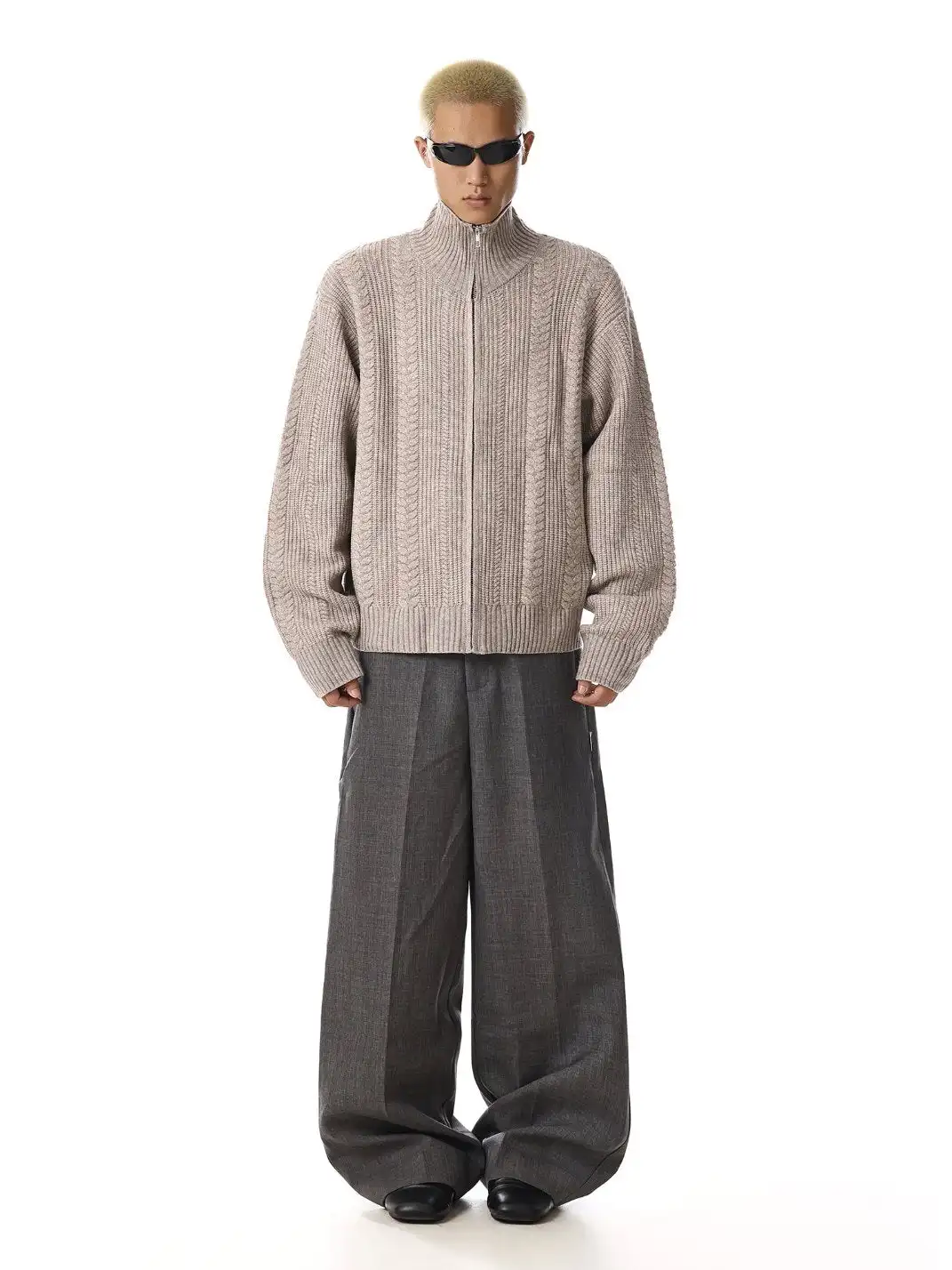 MEBXX | Vintage Knit Zip-Up Cardigan for Men