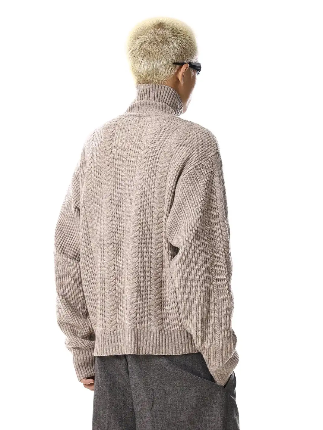 MEBXX | Vintage Knit Zip-Up Cardigan for Men